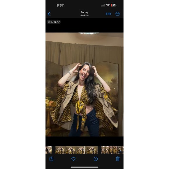 1960s VINTAGE LEATHER CAPE Slits Zipper Detailing Two Tone - Picture 8 of 9